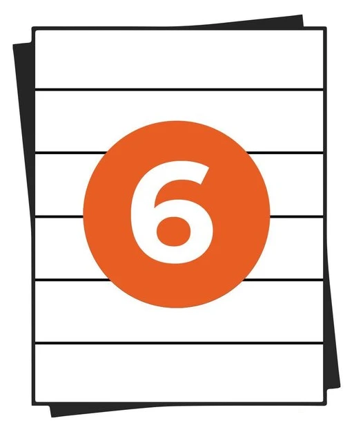 Etiket A4 6 per Vel Wit Permanent 210 x 49,4 mm 100'S